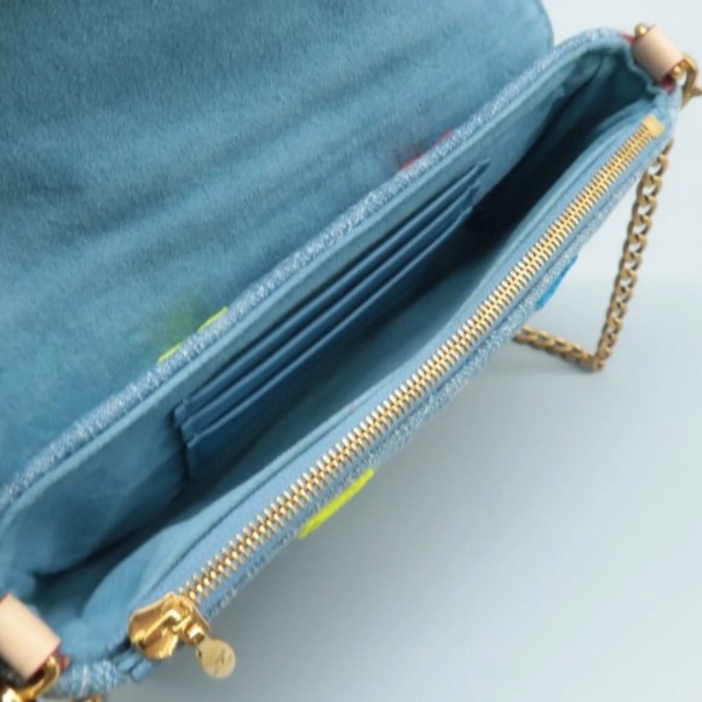 100% Authentic Louis Vuitton New wave Blue Denim Cloth Shoulder Bag - Picture 5 of 7